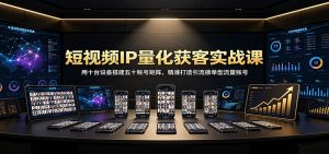 短视频IP量化获客实战课：用十台设备搭建五十账号矩阵，精准打造引流接单型流量账号-网创资源站