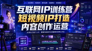 互联网IP训练营，短视频IP打造，内容创作运营-网创资源站