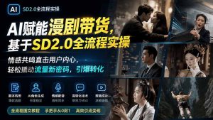 AI赋能漫剧带货，基于SD2.0全流程实操；情感共鸣直击用户内心，轻松撬动流量新密码，引爆转化-网创资源站