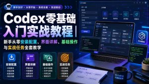 Codex零基础入门实战教程｜新手从零安装配置、界面详解、基础操作与实战任务全套教学-网创资源站