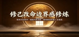 修己改命边界感修炼：筑牢内在秩序，摆脱内耗消耗，解锁顺遂贵重人生格局-网创资源站