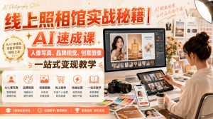 线上照相馆实战秘籍|AI速成课,人像写真、品牌视觉、创意图像一站式变现教学-网创资源站