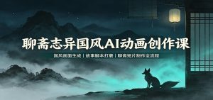 聊斋志异国风AI动画创作课:国风画面生成,故事脚本打磨,聊斋短片制作全流程-网创资源站