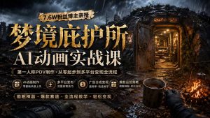 梦境庇护所AI动画实战课：7.6W粉丝博主亲授第一人称POV制作，从零起步到多平台发布变现全流程-网创资源站