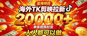 海外TK拉新最新玩法,剪映就能做,不用经验不用粉丝,单条视频收益上限2W+-网创资源站