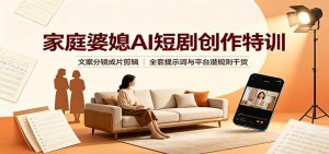家庭婆媳AI短剧创作特训：文案分镜成片剪辑，全套提示词与平台潜规则干货-网创资源站