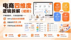 电商四维度逻辑拆解(初阶)不堆砌操作,只讲底层判断——为什么选品比投流重要、货盘如何决定上限、不同平台该走哪条路-网创资源站