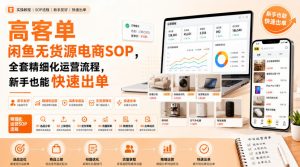 高客单闲鱼无货源电商SOP,全套精细化运营流程,新手也能快速出单-网创资源站