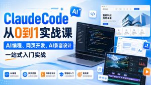 ClaudeCode从0到1实战课,AI编程、网页开发、AI影音设计一站式入门实战-网创资源站