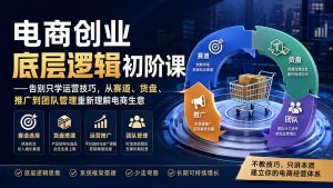 电商创业底层逻辑初阶课——告别只学运营技巧,从赛道、货盘、推广到团队管理重新理解电商生意-网创资源站