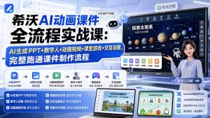 希沃AI动画课件全流程实战课:AI生成PPT+数字人+动画视频+课堂游戏+交互动画,完整跑通课件制作流程-网创资源站