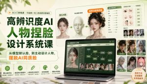 高辨识度AI人物捏脸设计系统课,从模型默认脸,到主动设计人物,摆脱AI同质脸-网创资源站