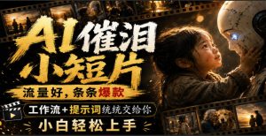 AI催泪小短片,流量好,条条爆款,工作流+提示词统统交给你,小白轻松上手-网创资源站