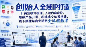 创始人全域IP打造|商业模式梳理、人设内容定位、爆款产品开发、私域成交体系搭建、线下赋能与商业陪跑全流程教学-网创资源站