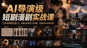 AI导演级短剧漫剧实战课,从单条视频到连续大片,掌握AI影视生产全流程,开启你的AI导演之路!-网创资源站
