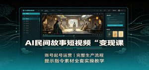 AI民间故事短视频变现课:账号起号运营,完整生产流程,提示指令素材全套实操教学-网创资源站