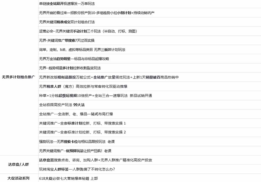 图片[2]-2026淘天开单秘籍PRO实战陪跑课程：全套落地运营玩法，一站式解决淘宝流量低、不出单难题(更新260823-网创资源站