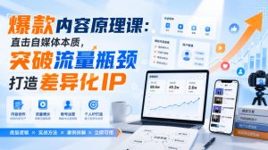 爆款内容原理课:直击自媒体本质,突破流量瓶颈打造差异化IP-网创资源站