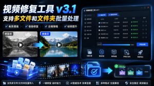 视频修复工具v3.1,支持多文件和文件夹批量处理-网创资源站