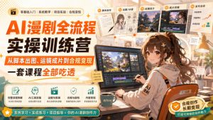 AI漫剧全流程实操训练营,从脚本出图、运镜成片到合规变现,一套课程全部吃透-网创资源站