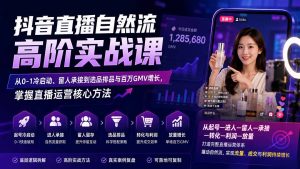 抖音直播自然流高阶实战课:从0-1冷启动、留人承接到选品排品与百万GMV增长,掌握直播运营核心方法-网创资源站