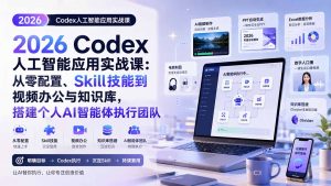 2026 Codex人工智能应用实战课：从零配置、Skill技能到视频办公与知识库，搭建个人AI智能体执行团队-网创资源站
