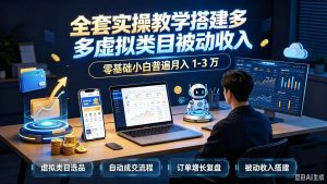 全套实操教学搭建多多虚拟类目被动收入，零基础小白普遍月入 1-3 万-网创资源站