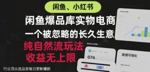 闲鱼小红书实物电商，纯自然流玩法，一个被忽略的长久生意，收益无上限【揭秘】-网创资源站