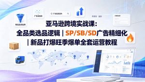 亚马逊跨境实战课-更新8月：全品类选品逻辑｜SP/SB/SD广告精细化｜新品打爆旺季爆单全套运营教程-网创资源站