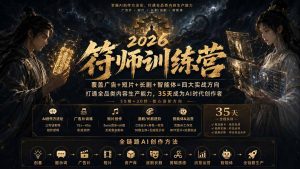符师训练营-35天成为AI时代创作者，广告+短片+漫剧+智能体四大实战方向，掌握从创意到上线的完整工作流-网创资源站