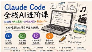 Claude Code全栈AI进阶课-更新；AI编程+网站复刻+3D交互网页+影音创作，系统掌握AI项目开发全流程-网创资源站