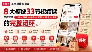 小红书买手橱窗实操课：8大模块33节视频课，带你走完”认知—准备—养号—起号—选品—爆单”的完整闭环-网创资源站