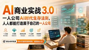 AI商业实战3.0｜一人公司AI时代生存法则，人人都能打造属于自己的一人公司-网创资源站