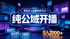 淘宝无人直播带货，公域+私域实时更新迭代玩法，稳定开播变现，一台电脑即可搭建一个日不落直播间【揭秘】-网创资源站