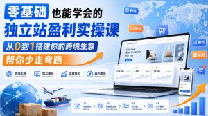零基础也能学会的独立站盈利实操课,从0到1搭建你的跨境生意,帮你少走弯路-网创资源站