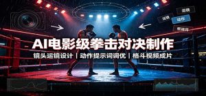 AI电影级拳击对决制作:镜头运镜设计,动作提示词调优,格斗视频成片-网创资源站