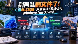 别再乱删文件了!C盘爆红救星,深度清理+系统优化,Windows/macOS通吃!-网创资源站