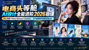 电商头等舱AI设计全能进阶2026新课：PS+即梦+Nano Banana+ComfyUI，从产品精修到详情页全案设计-网创资源站