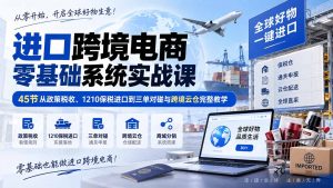 进口跨境电商零基础系统实战课：45节从政策税收、1210保税进口到三单对碰与跨境云仓完整教学-网创资源站
