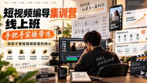 短视频编导集训营线上班，手把手实操带冻，投放才是短视频获客的核心-网创资源站
