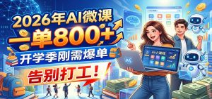 2026年AI微课，一单800+，开学季刚需爆单，告别打工！-网创资源站