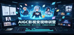 AIGC影视变现特训营：建立导演创作思维，剧本分镜剪辑，AI漫剧成片实操指南-网创资源站
