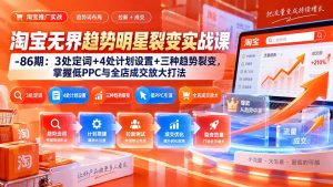 淘宝无界趋势明星裂变实战课-86期:3处定词+4处计划设置+三种趋势裂变,掌握低PPC与全店成交放大打法-网创资源站