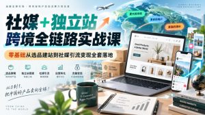 社媒+独立站跨境全链路实战课｜零基础从选品建站到社媒引流变现全套落地-网创资源站