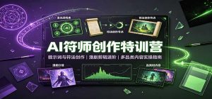 AI符师创作特训营：提示词与符法创作，漫剧剪辑进阶，多品类内容实操指南-网创资源站