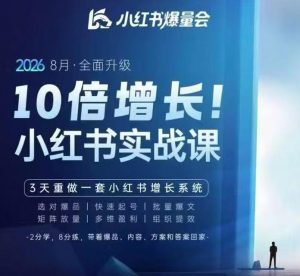 戴小胖·8月28-30号线下课视频20小时，小红书爆量会实战课，6大系统全新升级，3天重做一套小红书增长系统-网创资源站