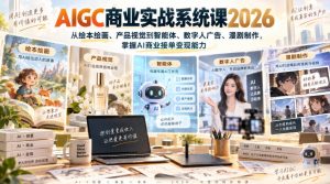 AIGC商业实战系统课2026，从绘本绘画、产品视觉到智能体、数字人广告、漫剧制作，掌握AI商业接单变现能力-网创资源站