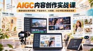 AIGC内容创作实战课,覆盖电商主图详情图、产品宣传片、AI短剧、小红书笔记等真实场景-网创资源站