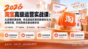 2026淘宝高级运营实战课:从店铺权重脉络、单品基础权重到数据优化与起爆权重,系统搭建流量战略体系-网创资源站