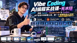 Vibe Coding AI编程实战课-无水印:掌握Cursor、Claude Code与Codex,从产品设计到部署上线,做一个超赚钱的AI项目-网创资源站